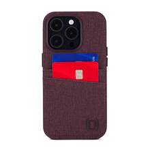 Card Case For  14 Pro With Built-In Metal Plate For Magnetic Mounting & 2 Card Holder Pockets: Luxe M2 Wallet, Canvas Style Synthetic Leather ( 14 Pro, Burgundy){"Size_name":"14Pro","Color_name":"Burgundy"} - Multicolor4 - View 10