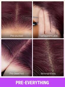 MEGALOOK 13x4蕾丝前直发假发,180%密度 - 100%真人发,预拔毛透明蕾丝假发,30英寸Remy真发,透气帽,紫色假发 - 全天舒适,蕾丝前假发,适合办公室、派对、Y2K美学、度假、户外活动、周日角色扮演、校园、学校假期、圣诞节、返校、婚礼、万圣节、节日、约会之夜等场合,女士魅力假发 - S99JB - 查看 9