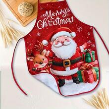 1 buc Șorț de Crăciun din poliester, design Moș Crăciun și om de zăpadă - Șorț decor pentru casă de sărbători, Șorț pentru adulți bucătar-șer, frizer, decor pentru petrecere de bar, articole de bucătărie, decor pentru atmosferă de Crăciun - Multicolor - Vizualizare 9