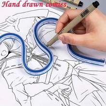 1 Stück flexibler Kurvenlineal - Doppelskala, vielseitiges Kunststoffwerkzeug für Büro und Schule, Entwurfsgestaltung, technisches Skizzieren, kompaktes Design, robuste Struktur, glatte Kanten, unverzichtbar für Zeichnen und Messen