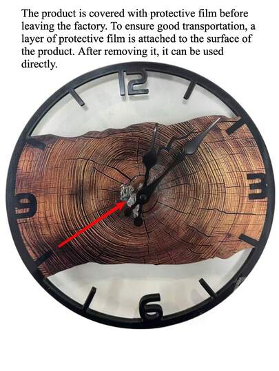 1pc Wooden Klok Silent Non Ticking Digital Tree Ring Round Moderne Home ation Living Room, Bedroom, Office Perfect Birthday s, ation, AA Battery Powered (Not Included), Room Clock, Durable Wood Structure, Interior er, ations view 8