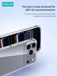 Koolife 1pc Soft Silicone Shockproof Protective Case Compatible With Apple 17 Promax, Thick Full Coverage Anti-Fall Transparent Soft Shell For IPhone 17 Promax/17/17 Pro/17 Air - Clear - View 3