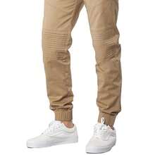 ITALYMORN Khaki Chino Joggers For Men Cotton Casual Twill Biker Jogger Pants With Pockets{"Size_name":"Large","Color_name":"Khaki"} - 卡其色 - 查看 6