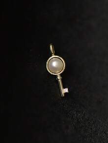 GAGAFEEL 1 Stück S925 Sterling Silber überzogene Damen elegante zierliche Schlüssel Anhänger Halskette Schmuckgeschenk