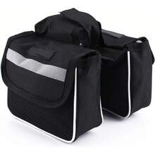 Fydun Bicicleta Bicicleta Ciclismo, Sillín Bolsa de Tubo Frontal Cuadro de Bicicleta Doble Cuadro Bolsa de Alforjas Bolsa Lateral Negro - 1 - Ver 7