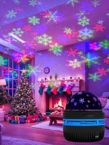 1 szt. Projekcja świetlna w kształcie płatka śniegu, romantyczne, obrotowe światło do tańca, stwórz własną scenę z kolorowymi płatkami śniegu, sypialnia, impreza, przyjęcie, urodziny, prezent świąteczny, marzycielskie piękno, pasuje do każdej scenerii, prezent świąteczny