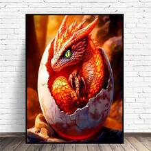 1 Bộ - Bộ dụng cụ làm tranh đính đá tròn 11x11 inch/15,7x15,7 inch, Rồng đen nhỏ đang ngủ có thiết kế hoa trên sách, Quà tặng lý tưởng cho người mới bắt đầu, Trang trí tường nhà, Bộ dụng cụ thủ công thư giãn | Thiết kế giàu trí tưởng tượng | Tranh đính đá rồng không khung 1 Bộ - Nhiều màu - Xem 3