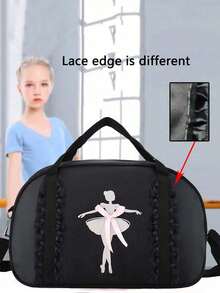 1pc Youth Nylon Zipper One-Shoulder Crossbody Dance Backpack Casual Travel Bag Princess Dance Bag Suitable For Daily Outdoor Use, Ideal Gift Choice For Halloween, Thanksgiving, And Christmas