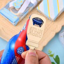 D24 Pcs Baby Bottle Opener Ping Boy Bear Footprint Keychain Bottle Openers With Blue Gift Box Baby Shower Party Favors For Guests Wedding Return Gift Souvenirs Theme Decoration Plies - 藍色 - 查看 6
