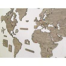 Gift Mexico Mapa Mundo de Madera para pared decoración única para marcar viajes color: Perla medida 160 x 97cm ¡Mapamundi de madera! - como en la foto - Ver 6