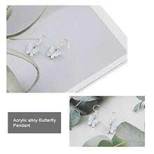 90Pcs Butterfly Charms Acrylic Butterfly Pendant Colorful Butterfly Shape Charms Decorative Accessories For DIY Making Handmade Jewellery Earrings Bracelets