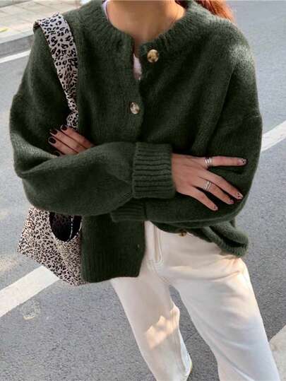 EAVA Women's Retro Lazy Commuter Loose Knitted Cardigan Suitable For Autumn And Winter, Streetwear Women, Old Money Style Women