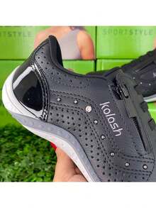 Kolosh Casual Easy-To-Fit Sneakers With Zipper For Women - 黑色 - 查看 5