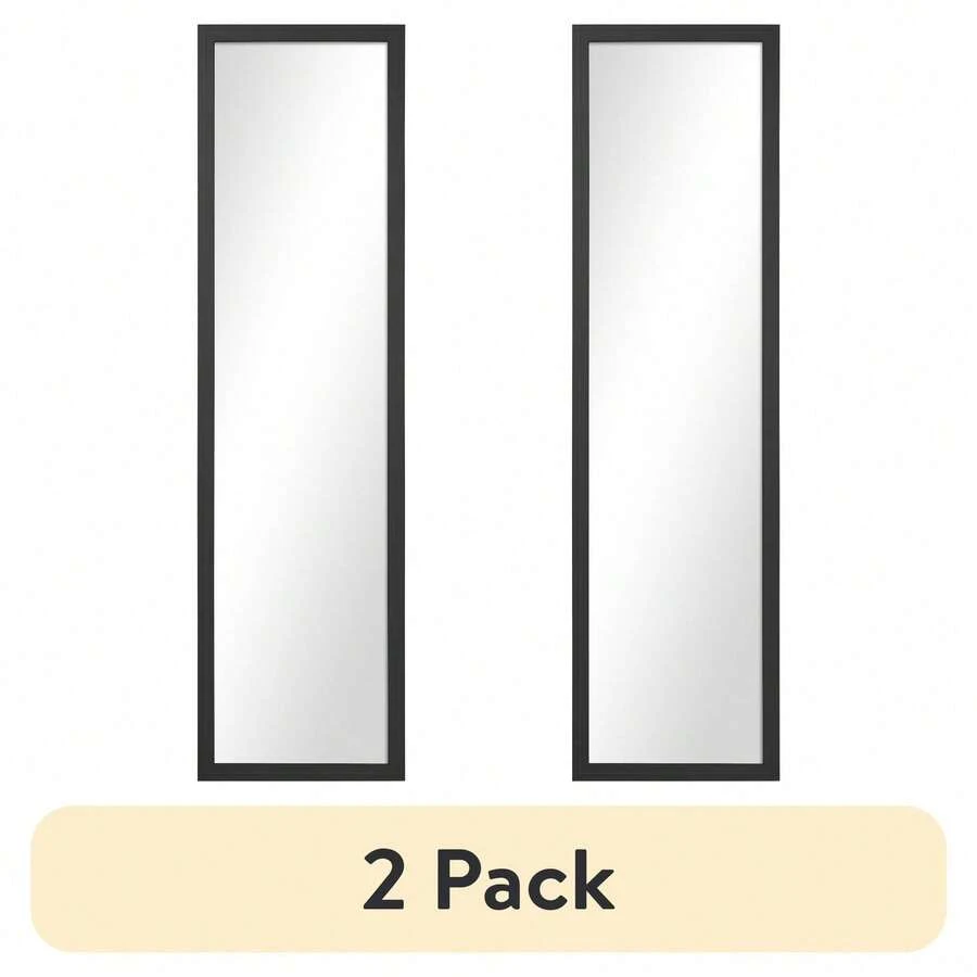 (2 Pack) 13x49 Rectangular Full-Length Black Mirror