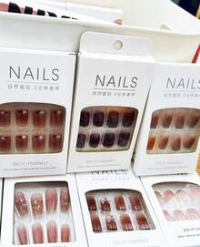 2025 New 24-Piece High-End Salon-Grade Press-On Nail Art - Various Styles - 1 Piece Shipped Randomly: Gradient Long Style, Nails, Starry Nails, Solid Color Nails, Nails, Blue Gradient 3D Pearl 3D Decorative Press-On Nails, Solid Color's Eye Press-On Nails, Almond Press-On Nails, Coffin Nails, Oval Nails, And More.Removable And Reusable Press-On Nails Are Parties, Dances, Daily Wear, Traditional Festivals, Etc., Covering All Types Of Women's And Girls' False Nails And Nail Art Products (Random Delivery)