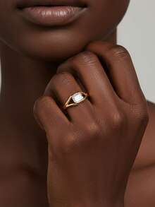 1pc Women's Wedding Ring, Inlaid Rectangular Minimalist Ring, 2.9g 925 Sterling Silver, 2 Carat Moissanite, Bohemian Palace Style, Luxury Engagement, Wedding, Anniversary, Valentine's Day Gift, Comes With Moissanite Certificate And Elegant Gift Box - Gold - View 5