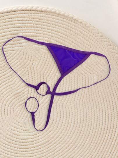 Men's Low Waist Thong Underwear Breathable Thongs T Pants Double Circle Set JJ Underwear