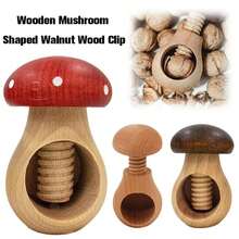 Wooden Mushroom Shaped Nutcracker Walnut Plier Multifunctional Walnut Opener Pecans Clip Easy Cracking Adjustable Nuts Tongs - Multicolor - View 4