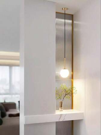 1pc Modern Minimalist Stylish Adjustable Spherical Pendant Light, E27 Socket, Hard-Wired, Suitable For Living Room, Dining Room, Bedroom, Showroom, Office, Bulb Not Included