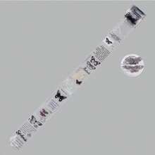 1 rolo de adesivos PET foscos com padrão criativo, adequados para presentes, escritório, casa, marcação, etiquetas, salas de aula, brinquedos, diários de alunos, artesanato faça você mesmo, decoração vintage