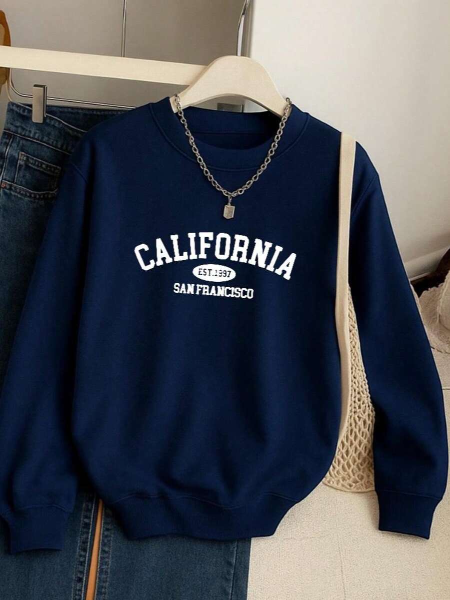 Women Sweatshirts - Navy Blue - View 1