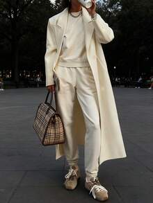 Autumn/Winter New Fashion Women's Loose Fit Elegant Wool-Blend Double-Breasted Windbreaker Coat