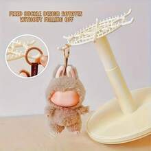 1pc 360° Rotating Acrylic Display Case For Labubu - Dustproof Storage Shelf With Hooks, Ideal For Plush Toys & Decorative Figurines, Clear PMMA Material, Is Christmas Gift And Birthday Gift, Dustproof And Moisture-Proof Toy Storage Box, Doll Display Cabinet - 圓形(黑色) - 查看 6