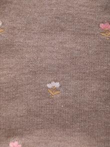 Baby Girls' Knitted Crew Neck Tulip Embroidery Sweater, Sweet Winter Outerwear - Coffee Brown - View 6