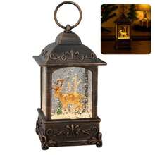 Enfeite Natalino De Mesa Luminária Com Luzes Natal Cervo - Marrom - Visão 5