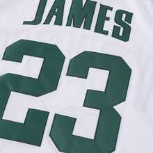 ST John's Shamrocks IRISH James Men's Basketball Jersey From St. Vincent And St. Mary's High School Auction In Ohio 23, White Elastic Fabric - Loose Fit Sleeveless VNeck Tank Top, Letter Embroidery, Suitable For Basketball, Sports, Running