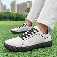 Spikeless Golf Shoes Men Professional Golf Foowears Luxury Walking Footwears For Golfers Outdoorhalloween - 白黑-1 - 查看 8