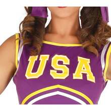 Fiestas Guirca Kids Cheerleader Costume For Girls And Boys, Cheerleader Outfit For Parties And Events, With Plaid, USA Letters And Pom-Poms, Available In Multiple Sizes And Colors For Various Occasions - Multicolor - View 2