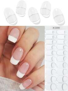 JKNART 20 piezas Pegatinas de gel de uñas semi-curado, Pegatinas de arte de uñas de gel UV, Pegatinas de uñas semi-curado, Pegatinas de gel de uñas suaves de segunda generación semi-curado que requieren curado bajo luz, Pegatinas de gel de uñas semi-curado