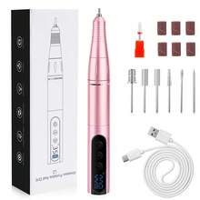 LKE Portable Nail Drill Machine, 20000 RPM & 35 Speeds, Dual Direction & USB Rechargeable, Professional For Home Manicure, Salon & Christmas Presents - Bạc - Xem 1