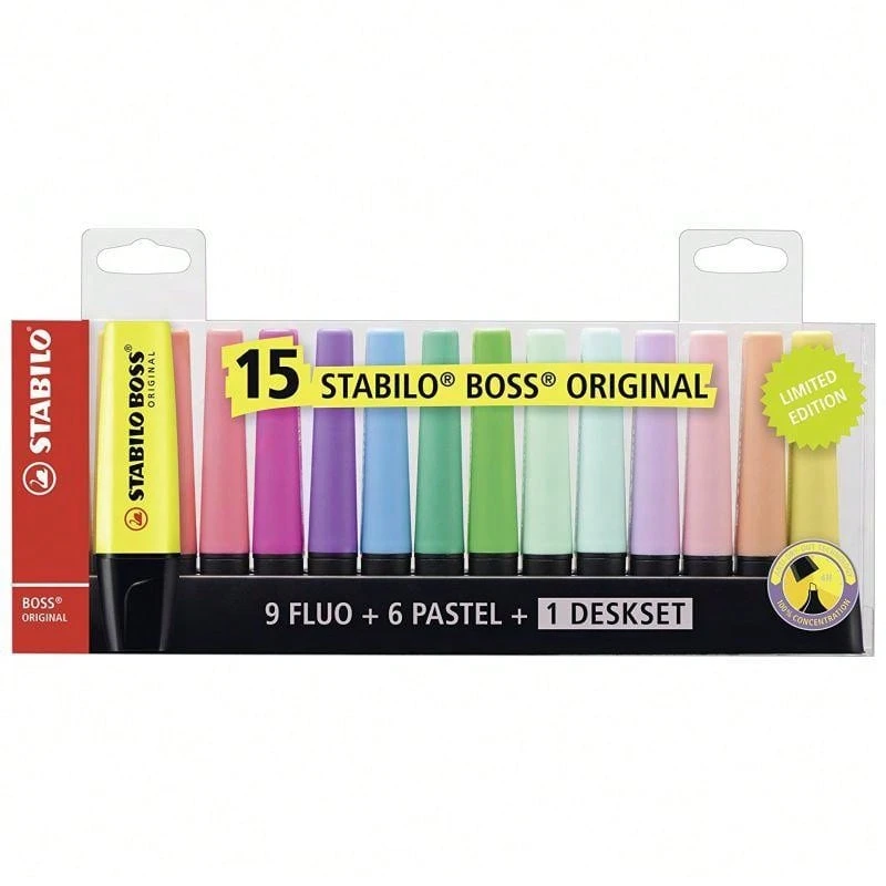 STABILO BOSS ORIGINAL Marker 15 Piece(S) Chisel Tip Multicolour - Multicolor - View 1