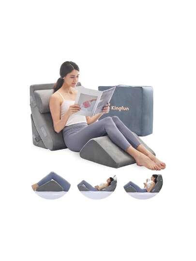4pcs Orthopedic Bed Wedge Pillow Set For Sleeping, Memory Foam For Sleeping,Breathable Triangle Pillow Wedge, Post Surgery Memory Foam For Back, Leg Pain Relief, Sitting,22995074