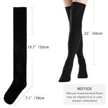 DRESHOW 3 Pairs Thigh High Socks Striped Over Knee Thin Tights Long Stocking Knee High Leg Warmer{"Color_name":"3PairsH:SolidWhite/Black/LightGrey"} - 多色7 - 查看 8