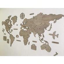 Gift Mexico Mapa Mundo de Madera para pared decoración única para marcar viajes color: Perla medida 160 x 97cm ¡Mapamundi de madera! - como en la foto - Ver 4