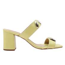 Sandália Feminina Tamanco Salto Baixo Grosso Fashion Dia a Dia Confort 1599