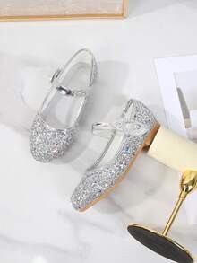 1 Pair Fashion Versatile Pink Girl Pearl Cute Flat Shoes, Round Toe, Suitable For Daily Wear, Dancing, Outdoor, Decorated With Sequins, Closed Toe Princess Shoes, Spring And Autumn