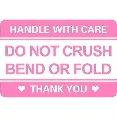 Do Not Crush Bend Or Fold Shipping Handling Stickers,2x3 Inch 100pcs Pink Do Not Crush Bend Or Fold Shipping Sticker For EnvelopesDo Not Crush Bend Or Fold Shipping Handling Stickers, 2x3 Inch 100pcs Pink Do Not Crush Bend Or Fold Shipping Sticker For Envelopes