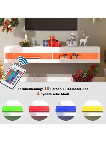 LED TV Cabinet, Wit Low Cabinet Lighting, High Quality Plenty Of Storage Space Your Living Room 140x40x30.5cm view 5