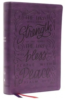 Nkjv, Giant Print Center-Column Reference Bible, Verse Art Cover Collection, Leathersoft, Purple, (Hardcover) By Thomas Nelson