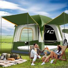SUV Tent Attachment For Camping, Car Tents For SUV Tailgate Tents With Screen Room & Awning,Easy Set Up Car Camping Pop Up Tent - 雙門帳篷 - 綠色 - 查看 2
