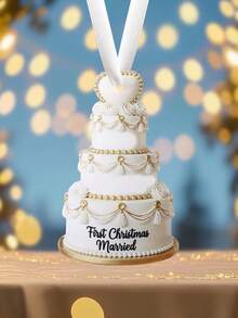 1 cái Giáng sinh đầu tiên kết hôn, đồ trang trí Giáng sinh hình bánh cưới bằng acrylic, đồ trang trí Giáng sinh cho đám cưới, đồ trang trí treo cây thông Noel, đồ trang trí treo đám cưới, đồ trang trí Giáng sinh cho các cặp đôi, quà kỷ niệm ngày cưới cho cặp đôi mới cưới, đồ trang trí nhà Giáng sinh - Nhiều màu - Xem 5