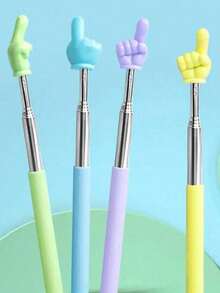 10 pièces de bâtons de pointeur télescopiques, décoration de flèche, schéma de couleurs macaron, pointeurs extensibles à main, rangement pratique, utilisés pour les présentations au tableau blanc, fournitures scolaires