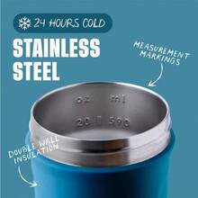 BlenderBottle Sport Insulated Stainless Steel Shaker Bottle With Wire Whisk 24Ounce Blue Protein Shakes And Hydration For Athletes And Fitness Enthusiasts Easy Mixing Keeps Drinks Cold Lockable