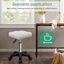 Square Rolling Stool With Wheels Stool Chair Swivel Stool Salon Massage Spa Stool Black - White - View 4