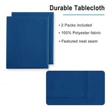 2 Pieces Royal Blue Tablecloth Rectangle - Waterproof And Washable Fabric Table Cloth For Card Tables, 54 X 108 Inch{"Size_name":"54\"X108\"|2Pack","Color_name":"RoyalBlue"} - Multicolor11 - View 5