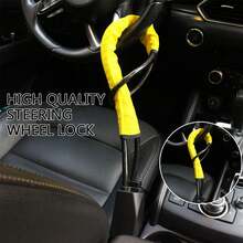 Car Security Lock - Heavy Duty Steel Steering Wheel Lock For Theft Protection, Easy Install & Universal Fit For Travel Peace Of Mind - Yellow - View 1